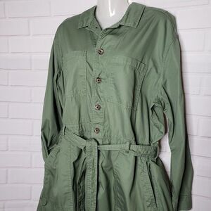 CUTE GAP Green Long Sleeve Jumpsuit Shorts Romper womens Plus 20 Petite 2XL